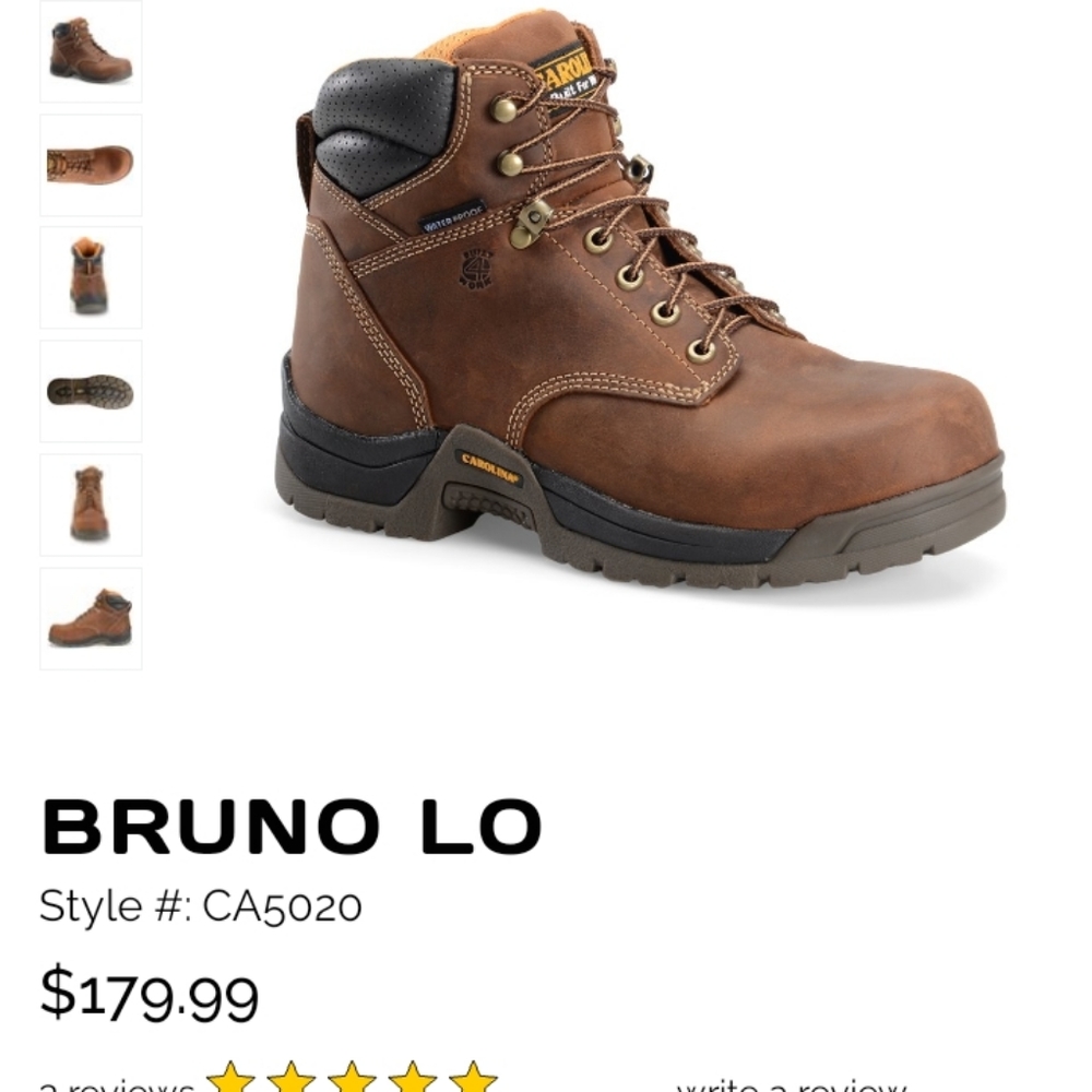 CAROLINA Men's 6" Bruno Lo Waterproof Broad Toe Work Boot Composite Toe Style